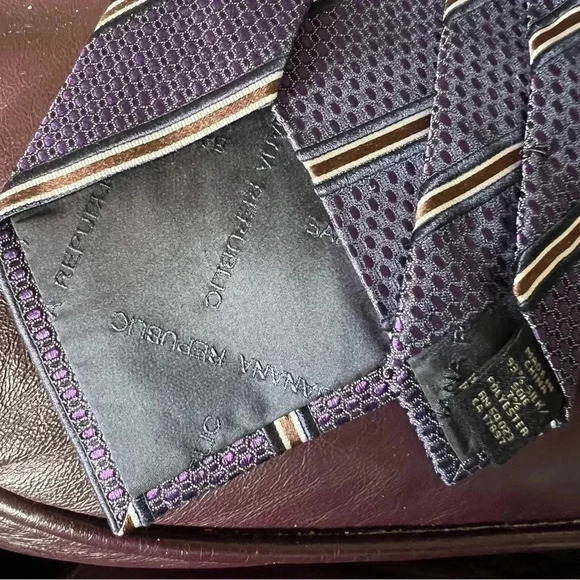 Banana Republic Men’s Deep Purple Silk Blend Neck Tie - Picture 3 of 7